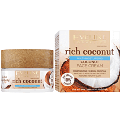 Üz Kremi Eveline Rich Coconut Intensiv Nəmləndirici Bütün Dəri Növləri Üçün 50 ml