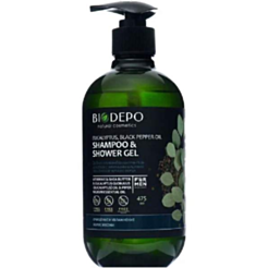 Duş Geli-Şampun Kişilər Üçün Biodepo Evkalipt Və Bibər Yağları İlə 475 ml