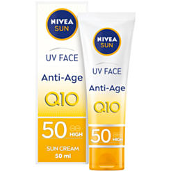 Günəşdən Qoruyucu Krem Nivea Sun Q10 Yaşlanma və Piqmentlər Əleyhinə Nəmləndirici Spf 50+ 50 ml