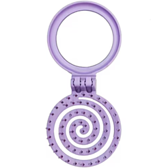 Расчёска Nascita Macaron круглая дорожная 3D с зеркалом фиолетовая