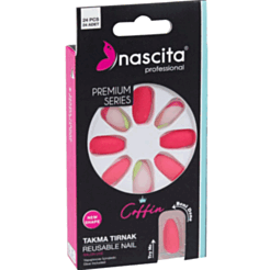 Taxma Dırnaqlar Nascita Coffin Pink Designed