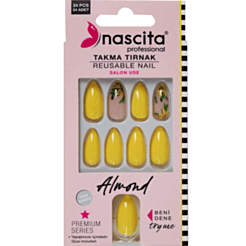 Taxma Dırnaqlar Nascita Almond Yellow Designed