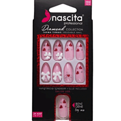 Taxma Dırnaqlar Nascita Diamond Pink Red Heart