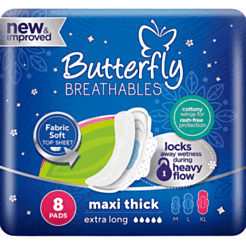 Женские прокладки Butterfly Breathable Sanitary Maxi Net Mesh XL 8 шт