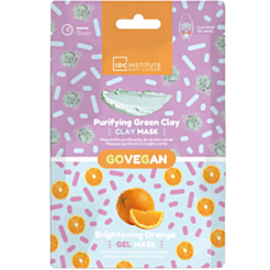 Parça Üz Maskası Idc Institute Go Vegan Duo Yaşıl Gil Və Portağal 12 qr