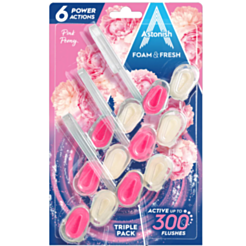 Tualet Təmizləyici Blok Astonish Foam&Fresh Çəhrayı Pion 3 ədəd