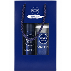 Dəst kişilər üçün Nivea Men Ultra duş geli 250 ml və sprey dezodorant 200 ml