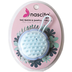 Saç Və Baş Dərisini Yumaq Üçün Massaj Fırçası Nascita Asılqanlı Mavi