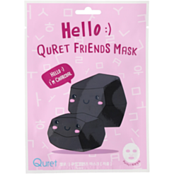 Parça Üz Maskası Quret Hello :) Friends Kömür 25 qr