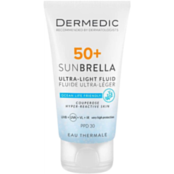 Günəşdən Qoruyucu Fluid Dermedic Sunbrella Ultra-Light Kuperozlu Və Hiper-reaktiv Dəri Üçün Spf 50+ 