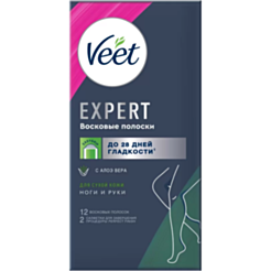 Восковые полоски для тела Veet для сухой кожи 12 шт.