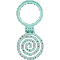 Расчёска Nascita Macaron круглая дорожная 3D с зеркалом светло-зелёная