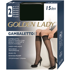 Длинные женские чулки Golden Lady Gambaletto Lycra 15D NERO