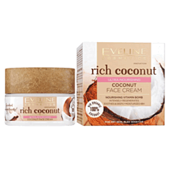 Üz Kremi Eveline Rich Coconut Multi Qidalandırıcı Quru Və Həssas Dəri Üçün 50 ml