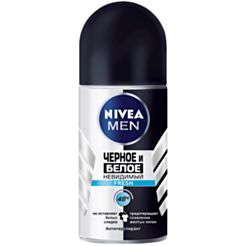 Роликовый дезодорант для мужчин Nivea Men Белое и Черное Невидимая Защита 50 мл