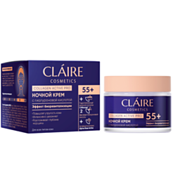 Üz Kremi Claire Collagen Active Pro Gecə Üçün 55+ 50 ml
