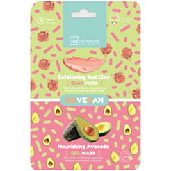 Parça Üz Maskası Idc Institute Go Vegan Duo Qırmızı Gil Və Avocado 12 qr