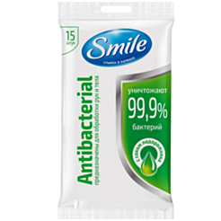 Nəm Salfet Smile Antibakterial Bağayarpaq 15 ədəd