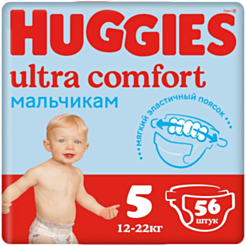 Подгузники Huggies Ultra Comfort Mega для мальчиков S5 12-22 кг 56 шт