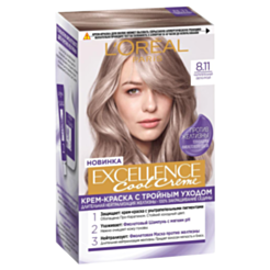 Краска для волос Loreal Excellence Cool Creme Светлый пепельный блонд 8.11