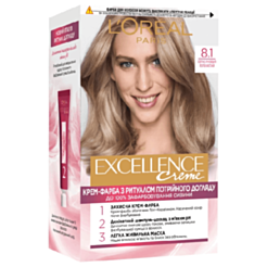 Краска для волос Loreal Excellence Светло-русый пепельный 8.1