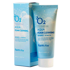 Üz Yuma Üçün Köpük Farm Stay O2 Premium Aqua Nəmləndirici 100 ml