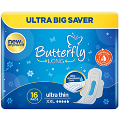 Женские прокладки Butterfly Long Big Saver XXL 16 шт