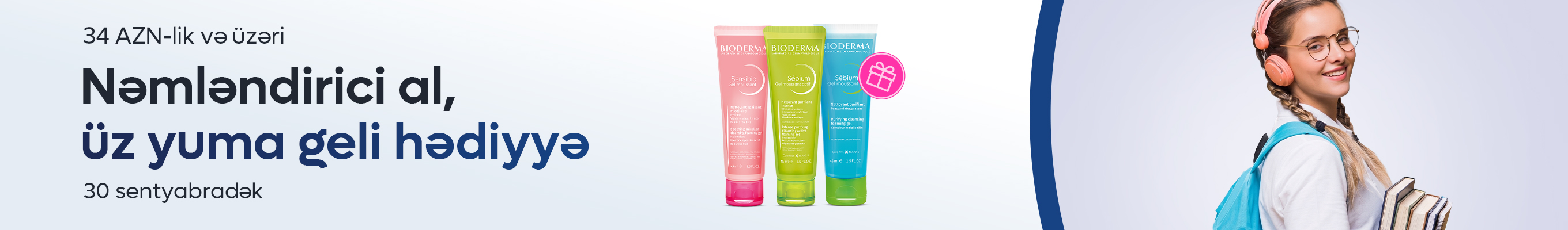Bioderma nəmləndirici al, üz yuma geli hədiyyə qazan