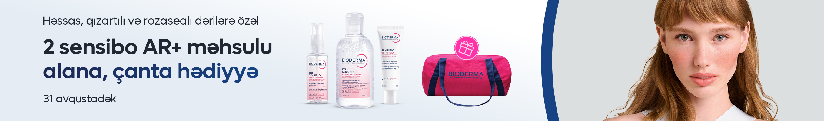 Bioderma Sensibio AR+ məhsulları ilə çanta hədiyyə